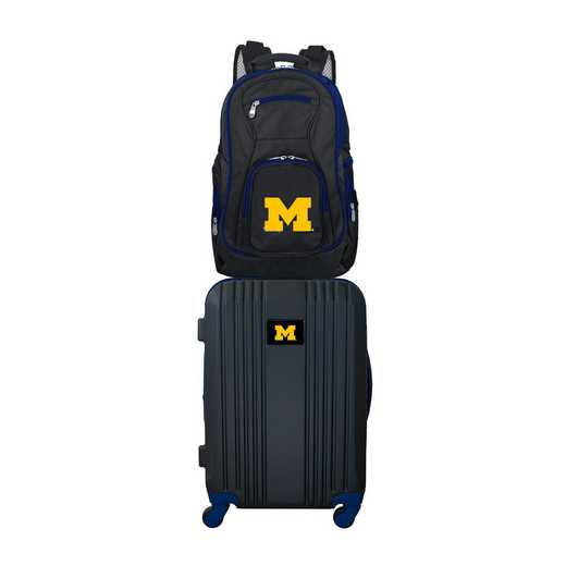 CLMCL108: NCAA Michigan Wolverines 2 PC ST Luggage / Backpack